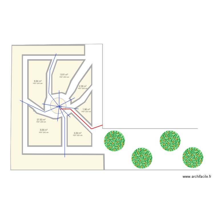 jardin potager verger 8 moulin arrossage courbe. Plan de 0 pièce et 0 m2