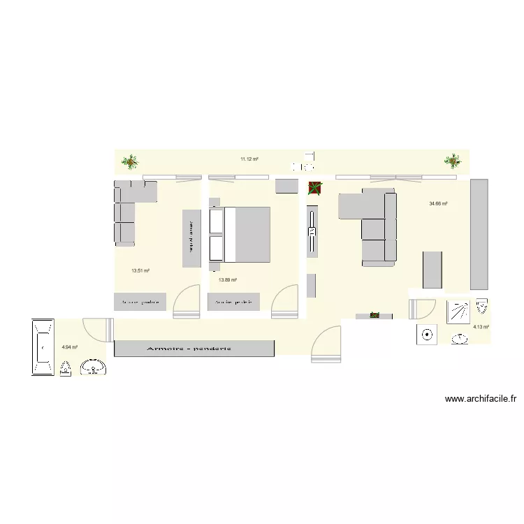 appart. Plan de appart. Plan de