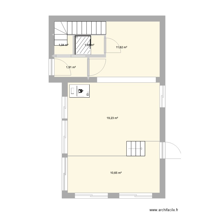 Plan 1. Plan de 6 pièces et 46 m2