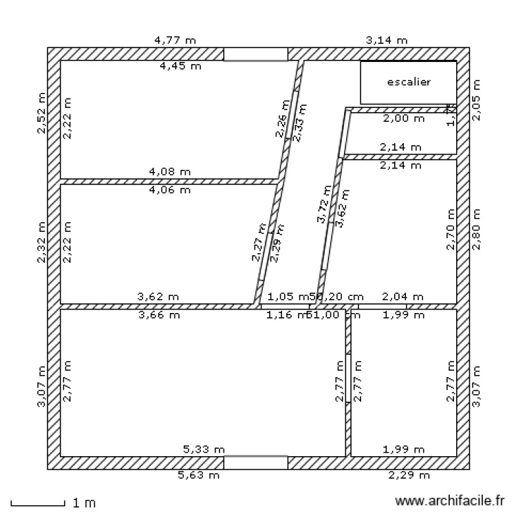 1 etage traversiere. Plan de 1 etage traversiere. Plan de