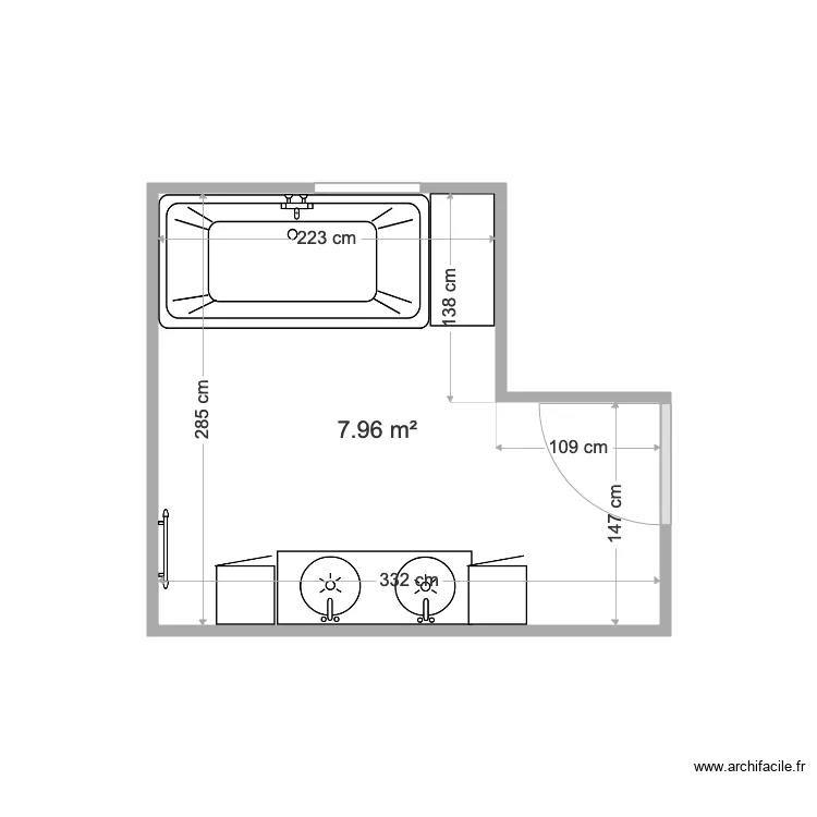 SDB AMENAGEMENT DUFLOT. Plan de SDB AMENAGEMENT DUFLOT. Plan de