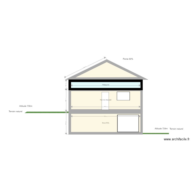 Projet Agrandissement Toit Rehausse. Plan de 0 pièce et 0 m2