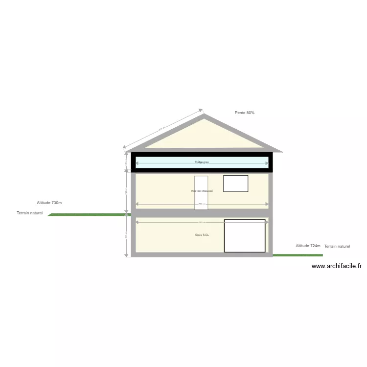 Projet Agrandissement Toit Rehausse. Plan de 
