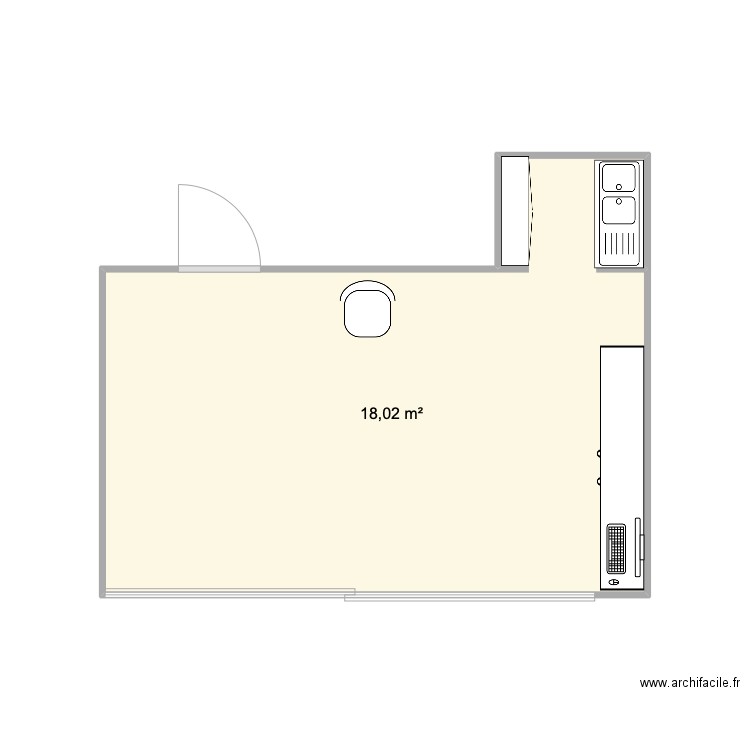 cabinet dentaire . Plan de 1 pièce et 18 m2