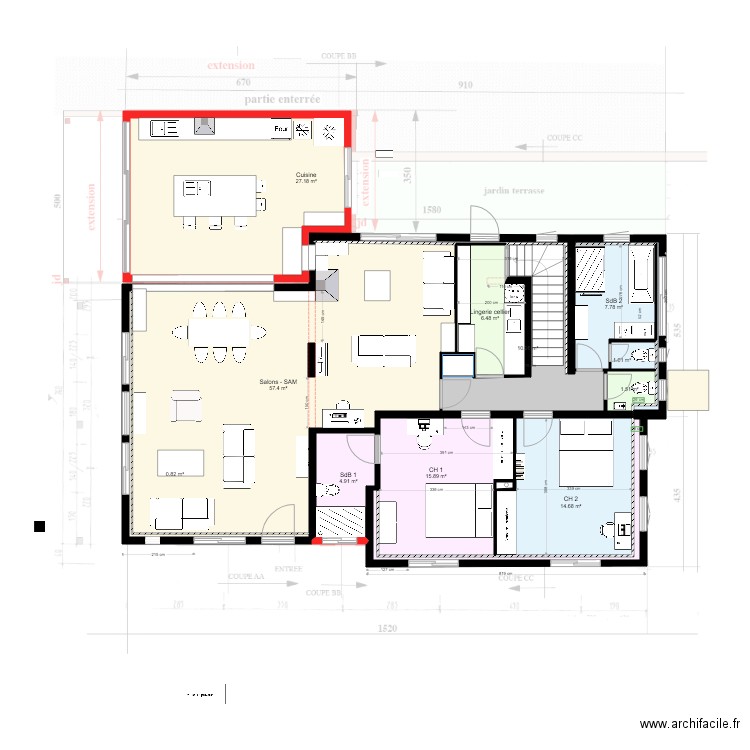 RdC V8 et Etage V3. Plan de 0 pièce et 0 m2