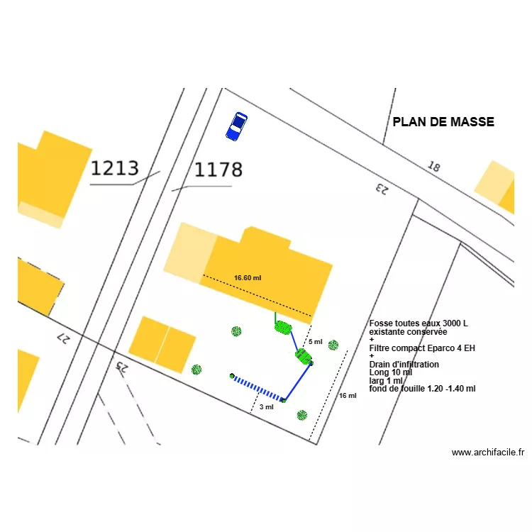 Beaudon-Boitel filtre compact + drain. Plan de 