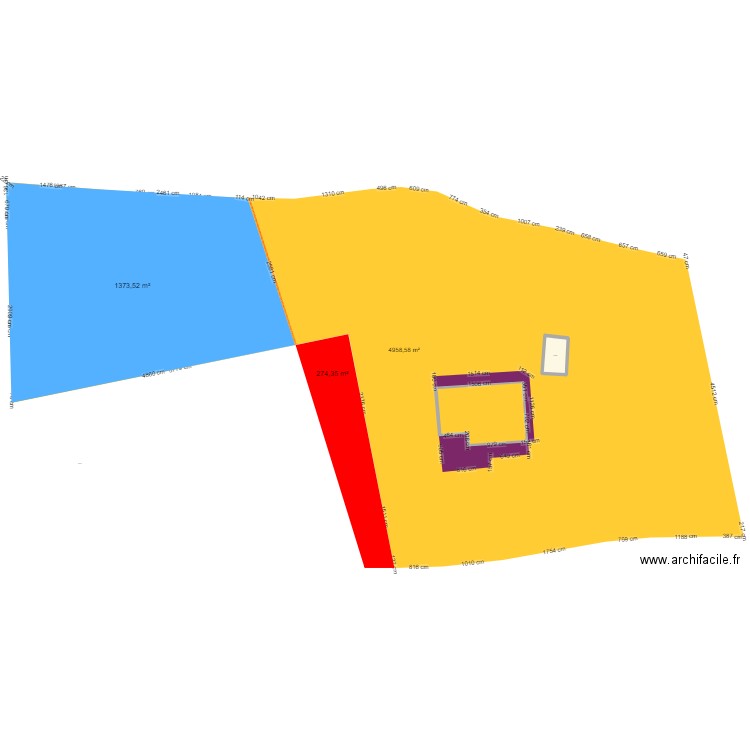 Plan de Masse 5m et 10m. Plan de 1 pièce et 23 m2