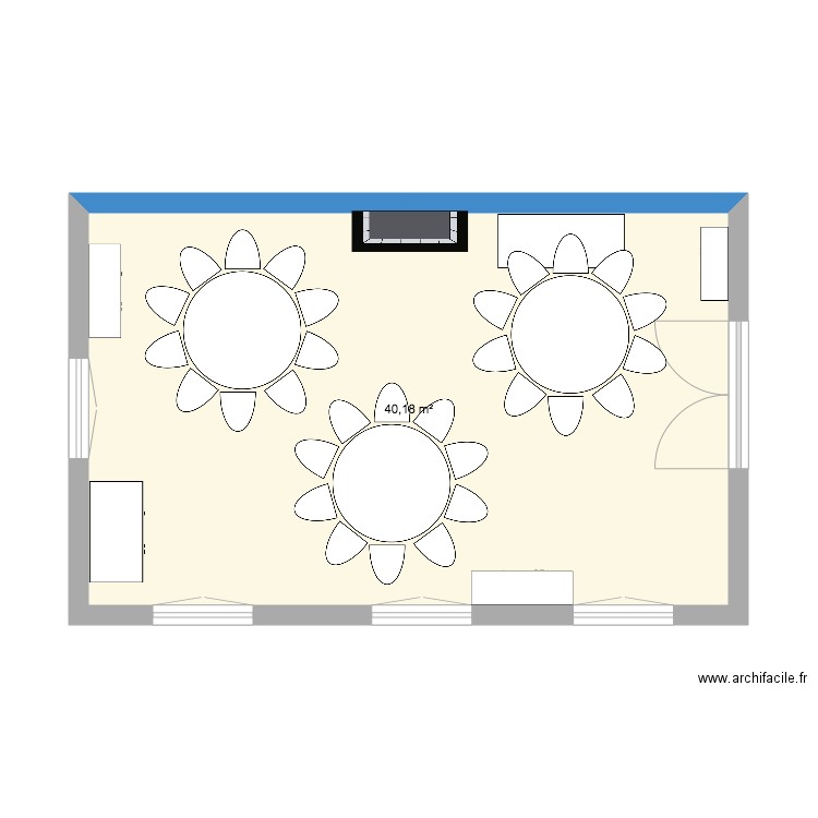 SAM. Plan de 1 pièce et 40 m2