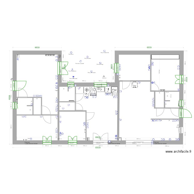 RESEAU PRISES ELECTRIQUE. Plan de 0 pièce et 0 m2