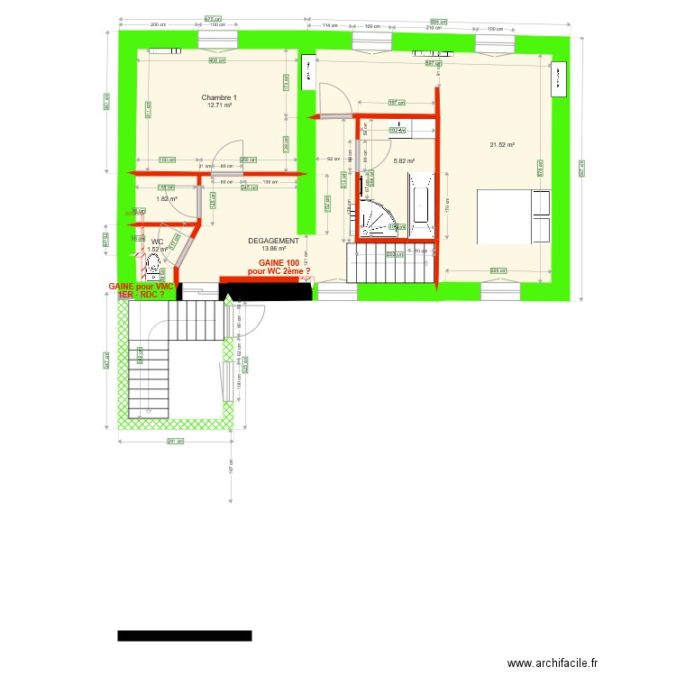 Etage 1 PLACO. Plan de 0 pièce et 0 m2