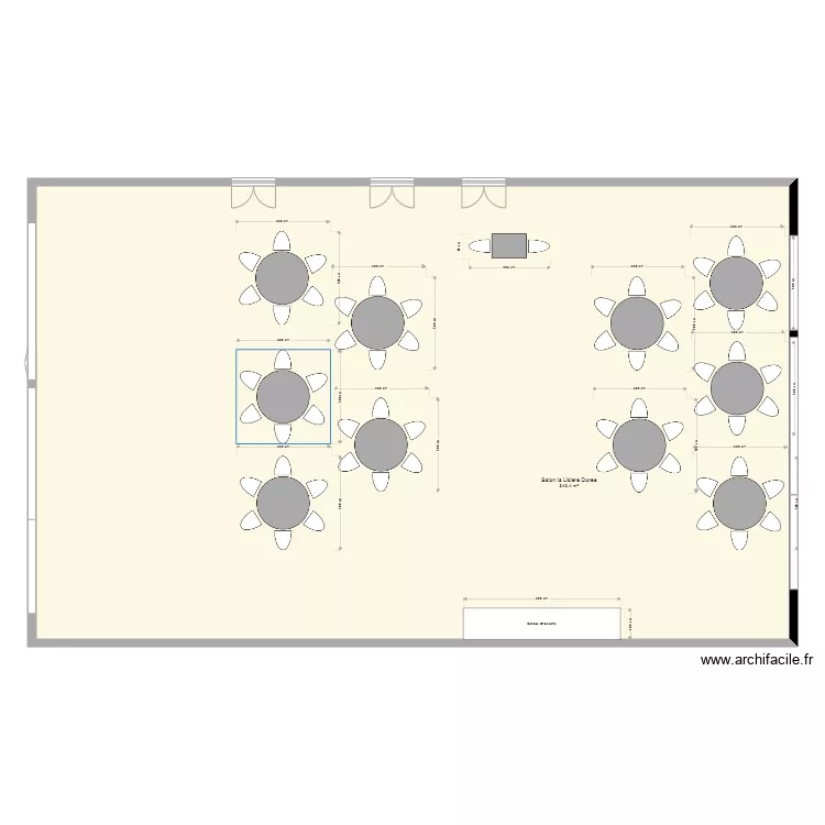 Salon La Lisiere Dor&eacute;e Ste MESME version K. Plan de 