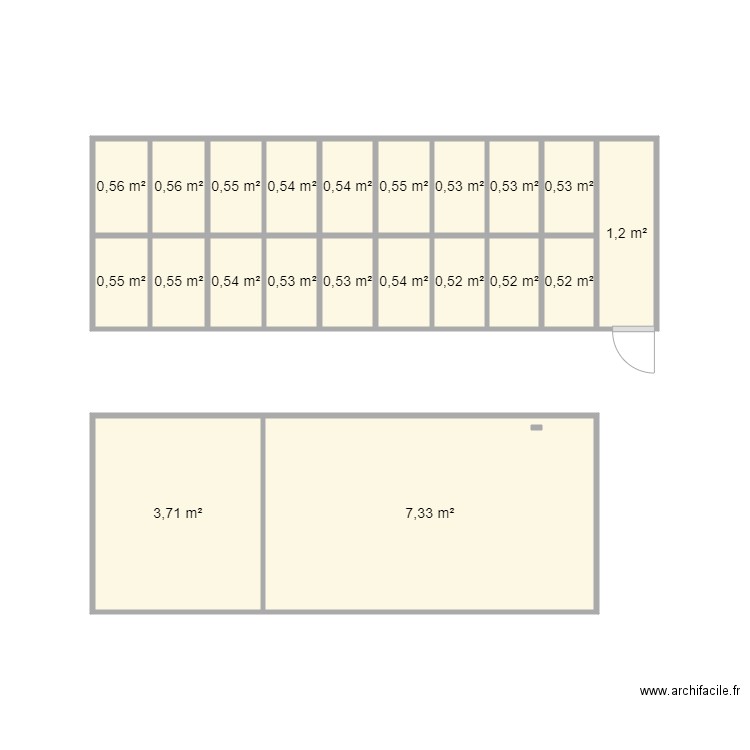 mur sauna. Plan de 21 pièces et 22 m2