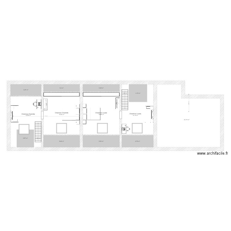 Moustier grenier  . Plan de 15 pièces et 150 m2