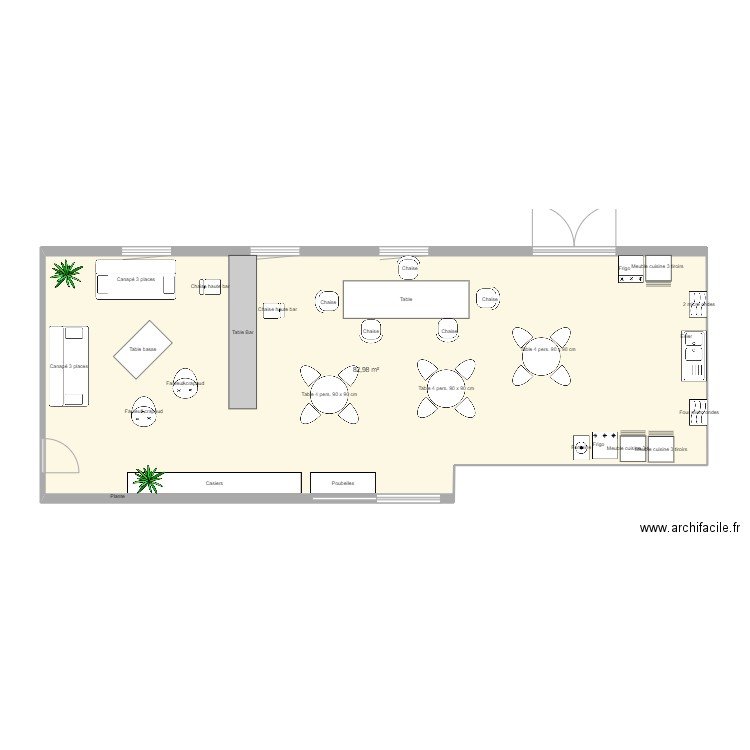 Réfectoire. Plan de 0 pièce et 0 m2
