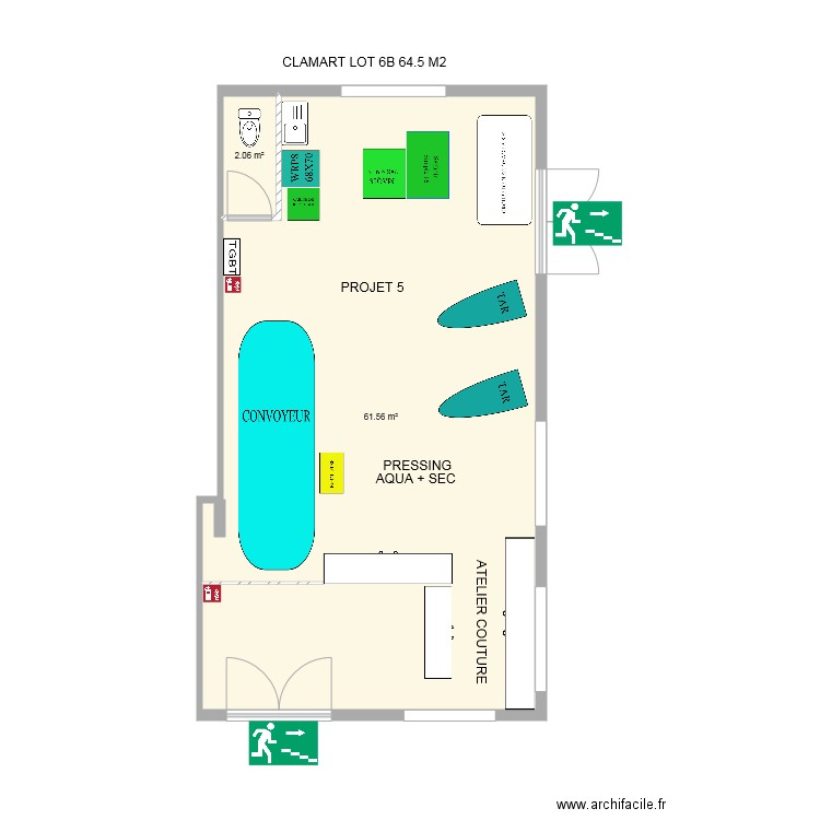 PROJET PRESSING AQUA  SEC CLAMART 5. Plan de 0 pièce et 0 m2