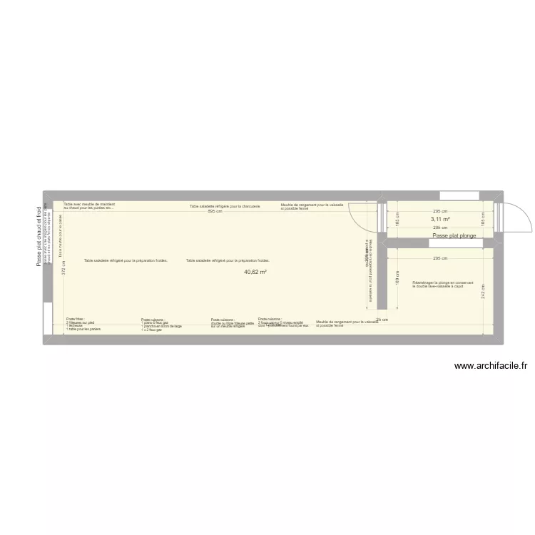 ALIVI - Plan cuisine avec not d'aménagement du client. Plan de ALIVI - Plan cuisine avec not d'aménagement du client. Plan de