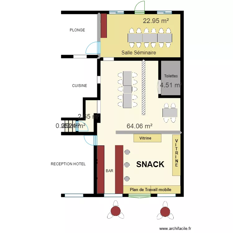 Le St Michel SNACK salle séminaire. Plan de Le St Michel SNACK salle séminaire. Plan de