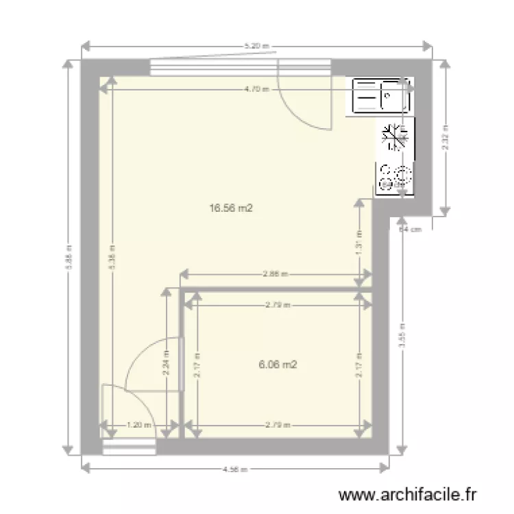 studio. Plan de 