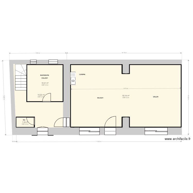 PJ RDC1ESSAI. Plan de 11 pièces et 145 m2