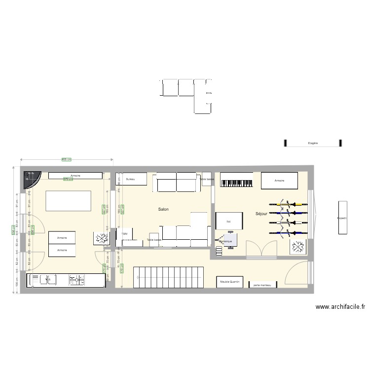 Plan RDC projeté. Plan de 0 pièce et 0 m2