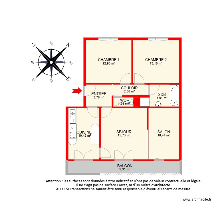 BI7605. Plan de 11 pièces et 85 m2