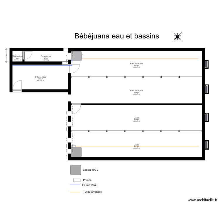 Bébéjuana eau et bassins. Plan de 0 pièce et 0 m2