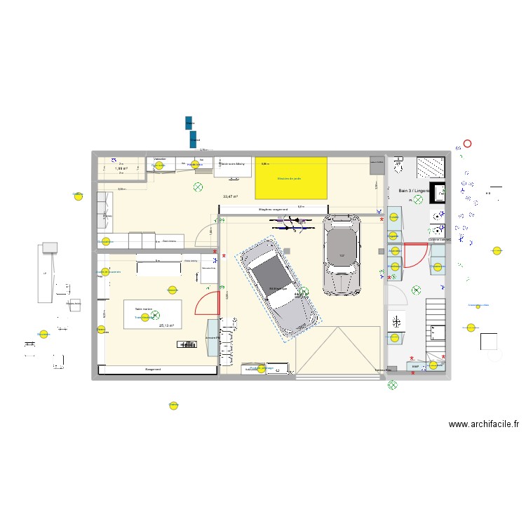 sssol. Plan de 6 pièces et 127 m2