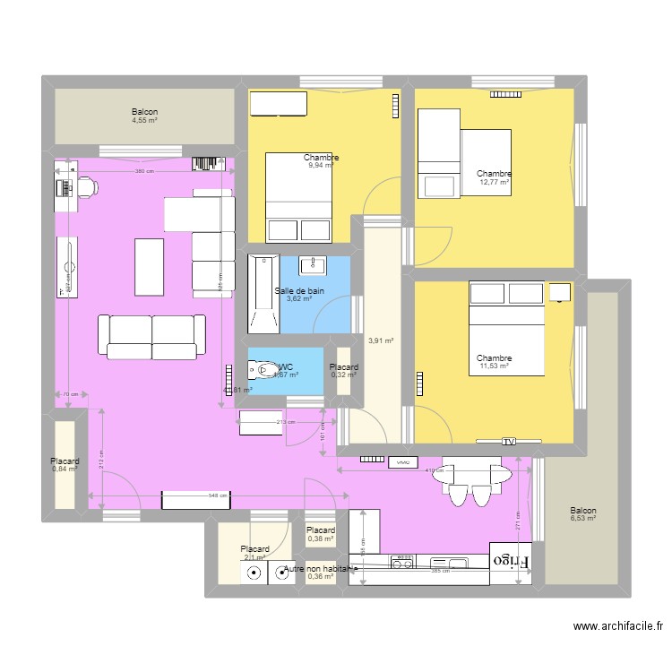 Appartement . Plan de 0 pièce et 0 m2