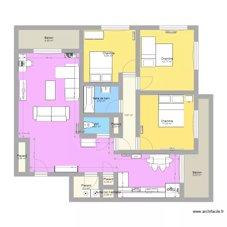Appartement . Plan de 
