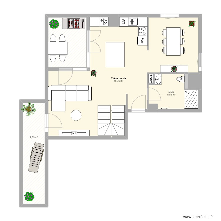 Audace lot 419 cuisine cloison ouverte. Plan de 0 pièce et 0 m2