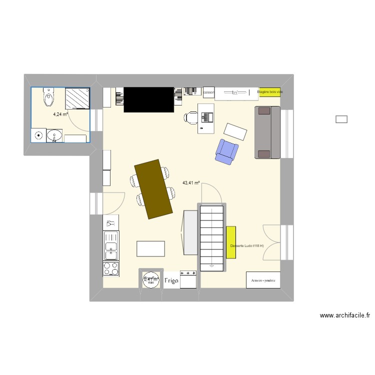 piece de vie 1. Plan de 0 pièce et 0 m2