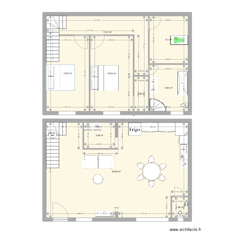 Plan Christophek. Plan de 9 pièces et 130 m2