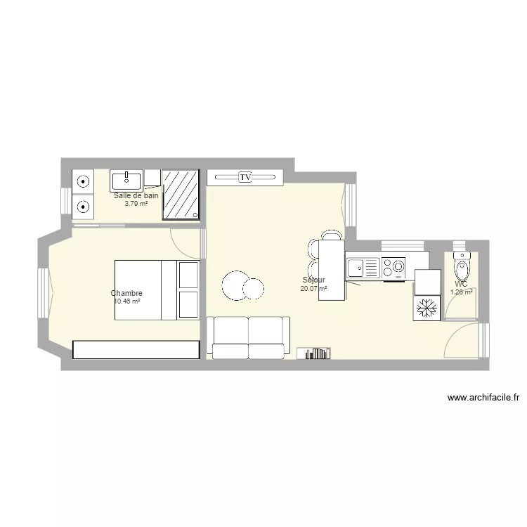 Appartement Gregory. Plan de 