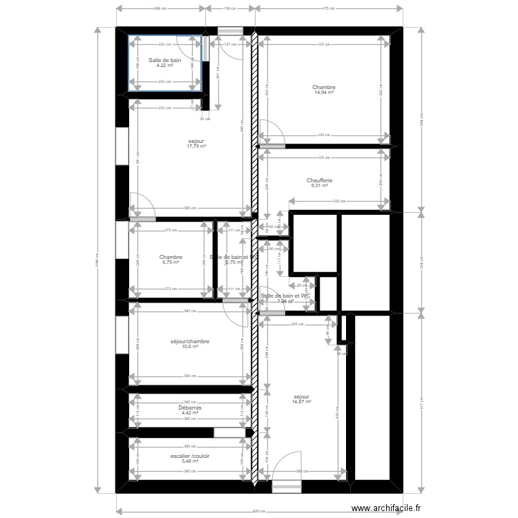 PLAN LOVE ROOMS. Plan de 16 pièces et 109 m2