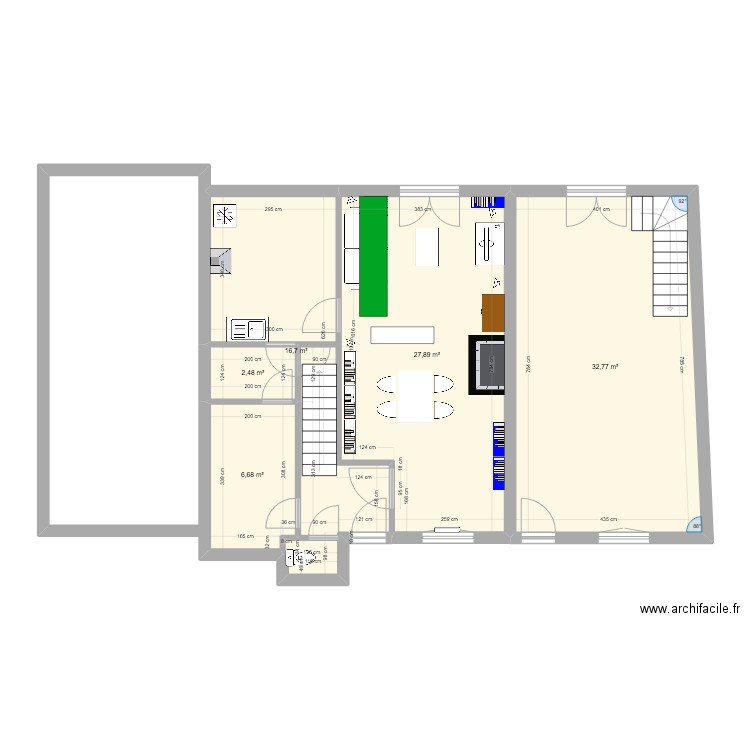 plan rdc. Plan de 5 pièces et 87 m2