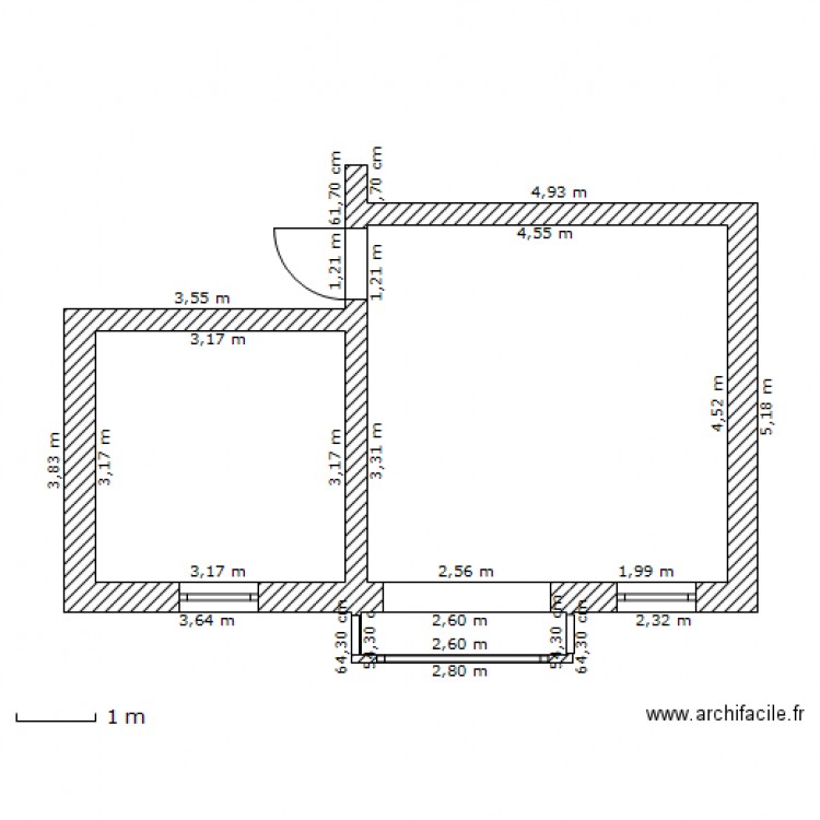 Plan Jambes 1 Etage 1. Plan de 0 pièce et 0 m2