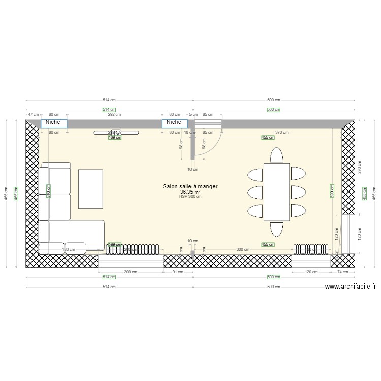 Salon salle à manger actuel. Plan de 0 pièce et 0 m2