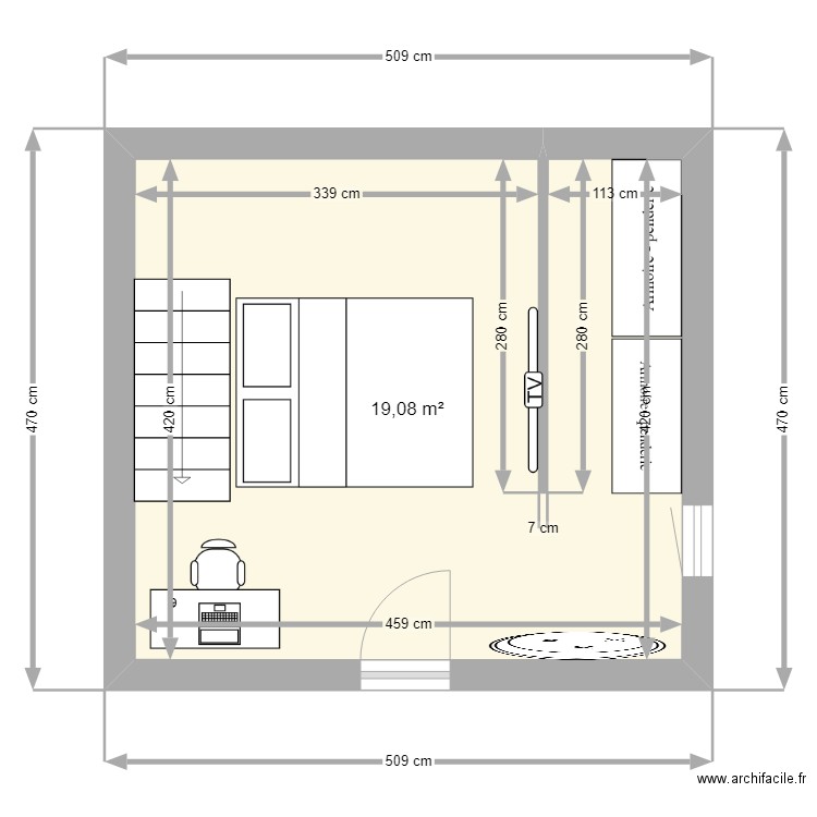 CHAMBRE 6. Plan de 0 pièce et 0 m2