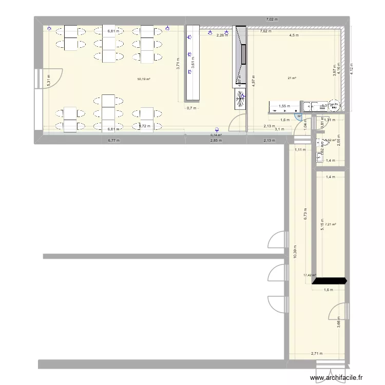 camblanes. Plan de 4  et 75 m²