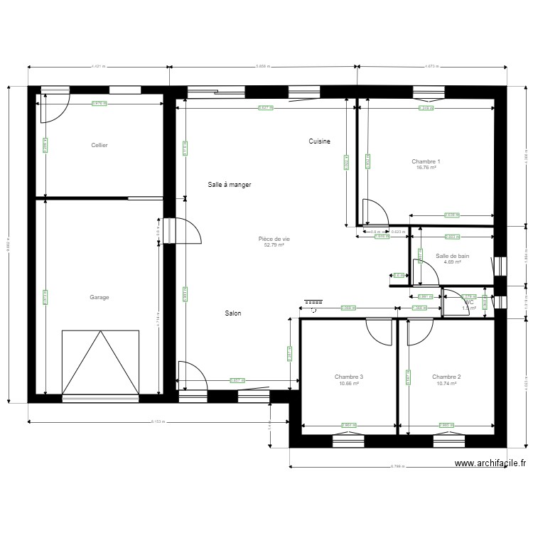 maison plain pied. Plan de 0 pièce et 0 m2