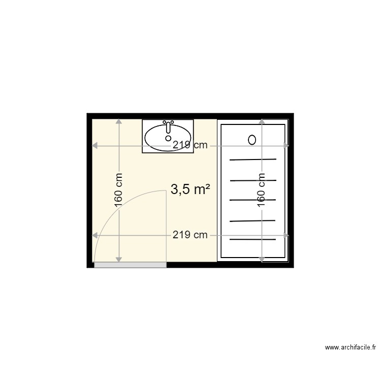 RUCAR ANNIE . Plan de 1 pièce et 4 m2