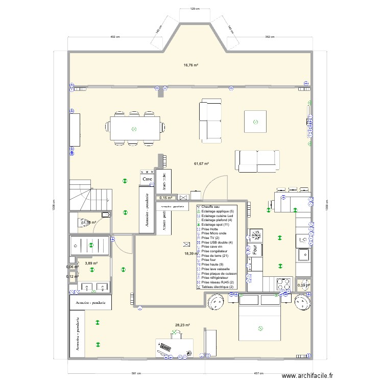 Pornichet De Gaulle RDC Base V10. Plan de 10 pièces et 131 m2