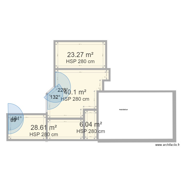 plan général 1. Plan de 4 pièces et 98 m2