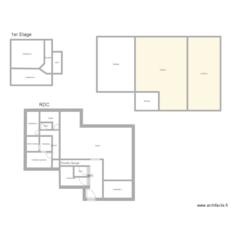 Marcy2. Plan de 20 pièces et 148 m2