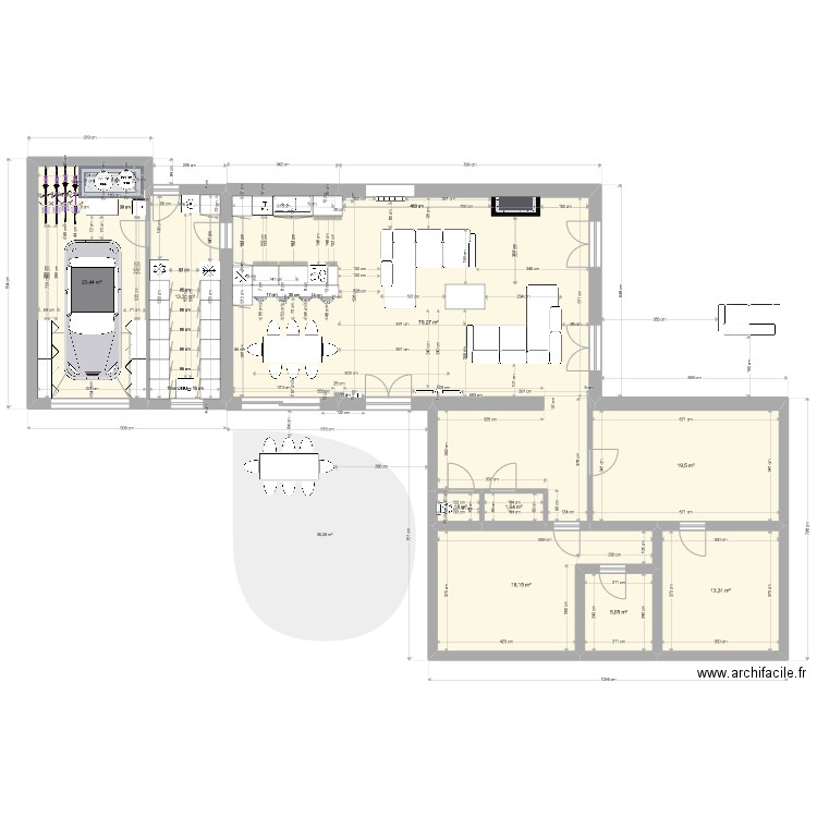 Marcy janvier matandso garage buanderie vquinquies. Plan de 9 pièces et 175 m2