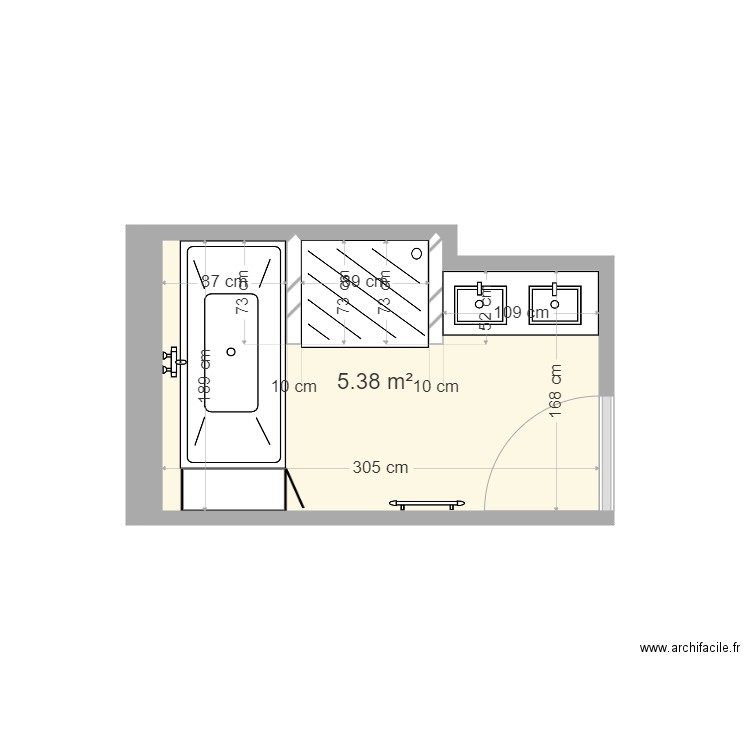 Salle de bain Thumeries v2. Plan de 0 pièce et 0 m2