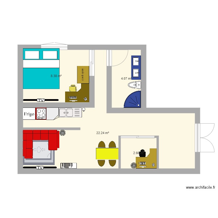 Simple apartment . Plan de 0 pièce et 0 m2