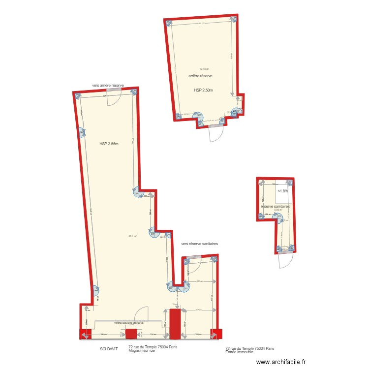 Magasin 72 Temple 75004. Plan de 0 pièce et 0 m2