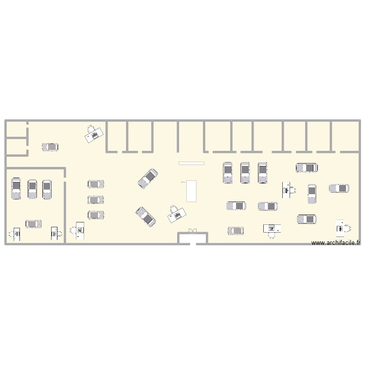 Hall expo Renault. Plan de 1 pièce et 1466 m2