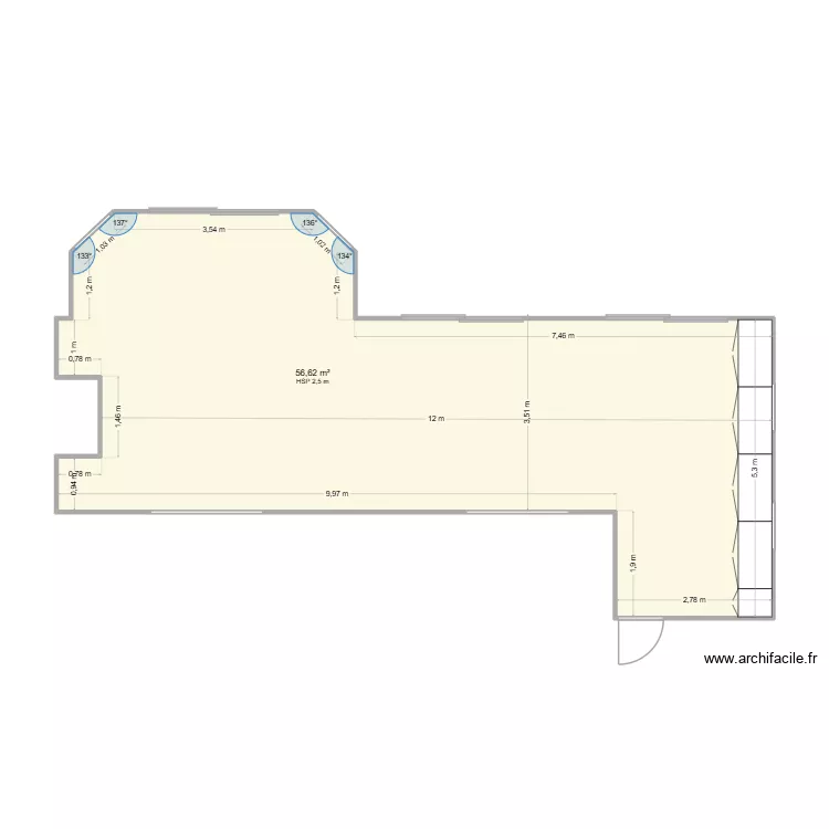 lelievre. Plan de 1  et 57 m²